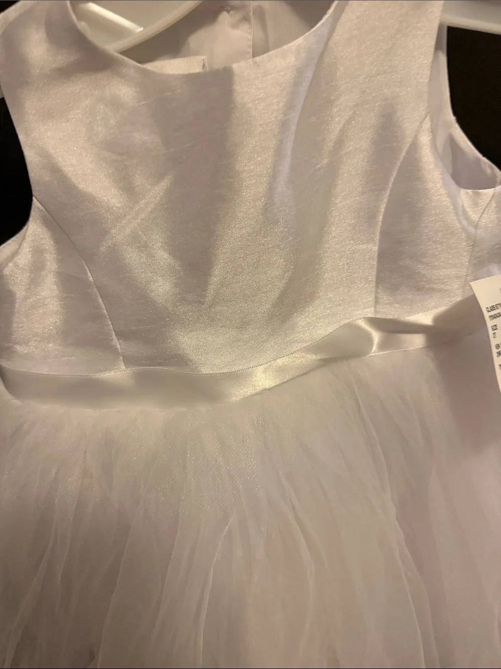 David's Bridal White Tulle Party Dress for Kids - Picture 4 of 6